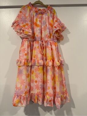 Grace Karin girls floral midi dress